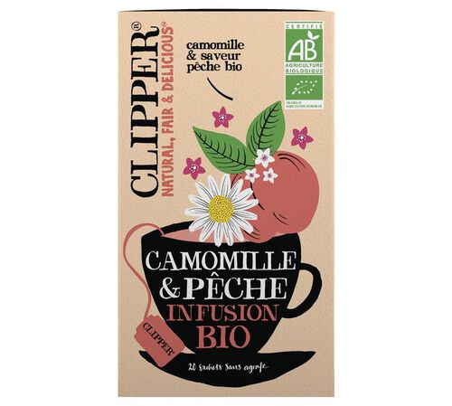 Clipper Organic Herbal Tea Peach & Chamomile x 20 Tea Bags