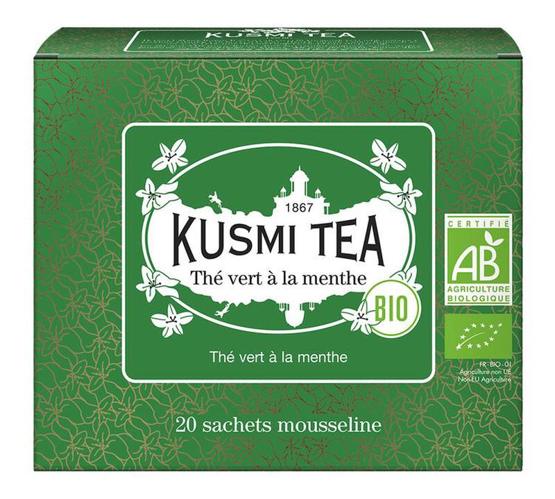 Kusmi Tea Organic Spearmint Green Tea - 20 tea bags image number 0