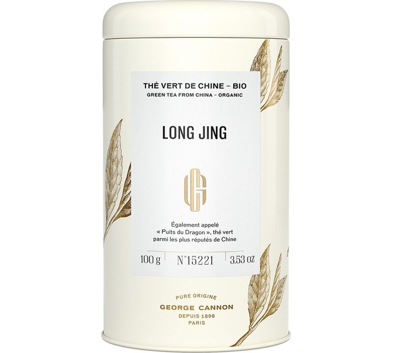 George Cannon Long Jing organic green tea - 100g loose leaf in metal tin image number 0