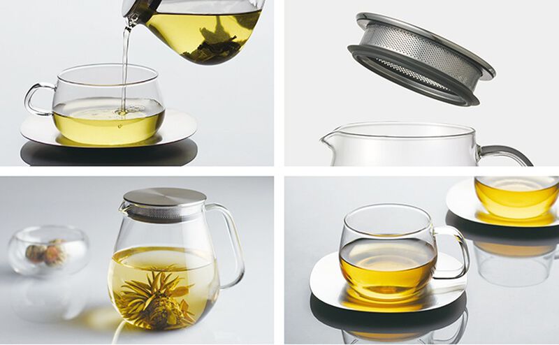 Kinto Unitea one touch teapot with integrated strainer - 460ml image number 2