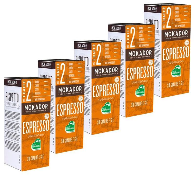 Pack 100 dosettes ESE Cremoso - MOKADOR CASTELLARI image number 0