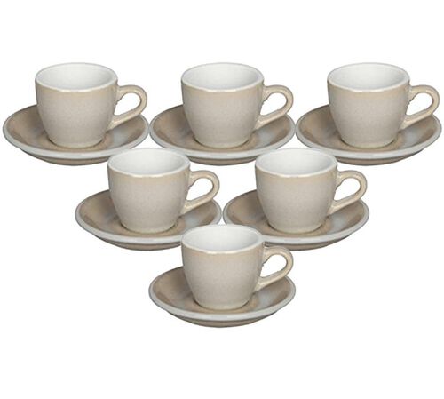 6 tasses Espresso 80 ml + 6 sous tasses "Ivory" - Loveramics
