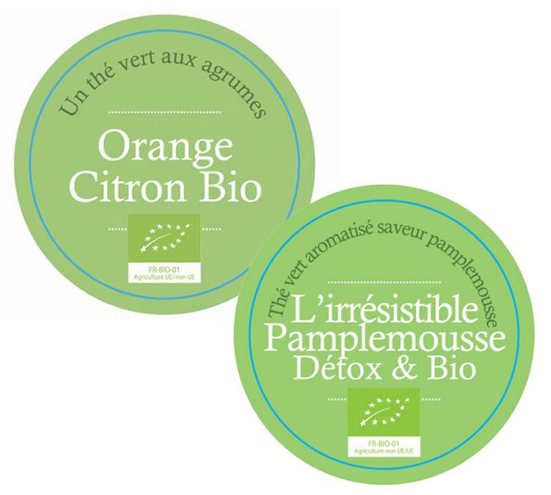 Pack Duo Th&eacute;s Verts Irr&eacute;sistible Pamplemousse Orange Citron Bio - Vrac 2 x 100 g - COMPTOIR FRAN&Ccedil;AIS DU TH&Eacute; image number 0