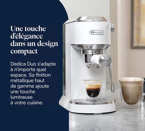 Machine Expresso DELONGHI Dedica Duo EC890.WI Blanc image number 7