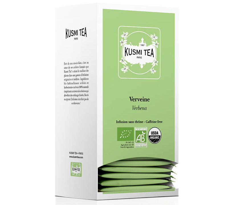 25 sachets th&eacute; infusion verveine Bio - KUSMI TEA image number 0