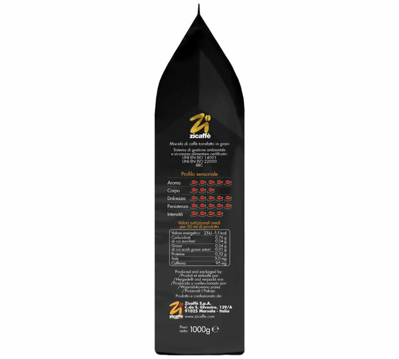 Zicaff&egrave; Coffee Beans Black of Italy 100% Arabica - 1kg image number 4