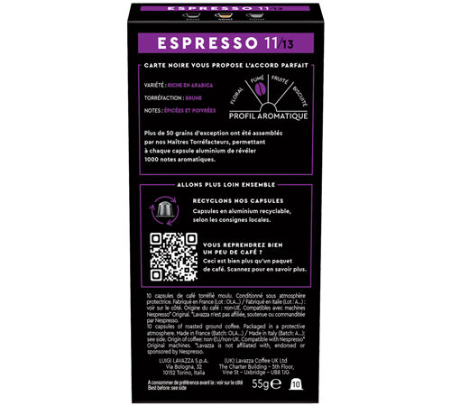 100 capsules compatibles Nespresso* Original Espresso puissant N&deg;11 - CARTE NOIRE image number 3