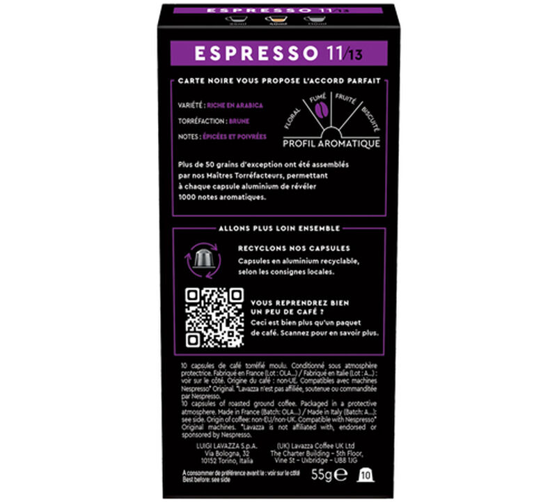 50 capsules compatibles Nespresso* Original Espresso Puissant n&deg;11 - CARTE NOIRE image number 3