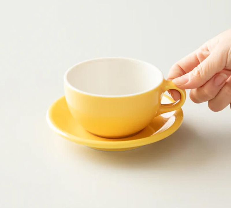 3 tasses Latte Bowl et sous-tasses Jaune 25 cl - ORIGAMI image number 3