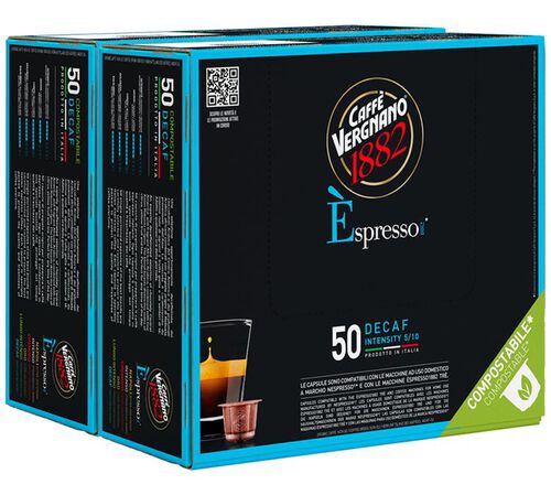 100 capsule compatibili Nespresso* Original Espresso Decaffeinato &ndash; Caff&egrave; Vergnano