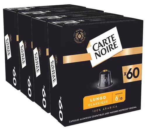240 capsules compatibles Nespresso* Original Espresso Lungo n&deg;6 - CARTE NOIRE
