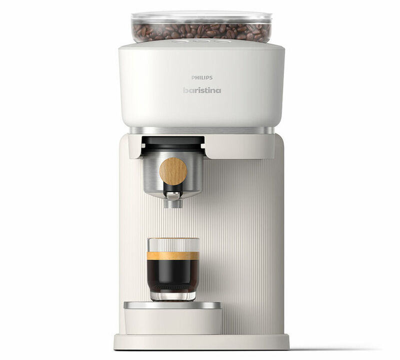 Machine expresso broyeur PHILIPS Baristina BAR302/20 Baristina premium blanche porte-filtre en bois image number 0