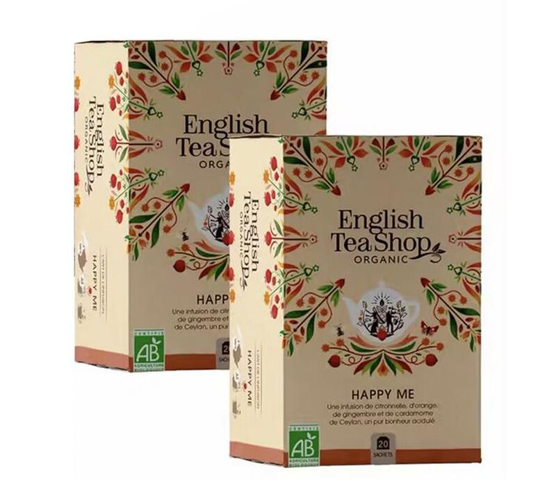 Pack Infusion Happy Me Bio - 2 x 20 sachets - ENGLISH TEA SHOP image number 0