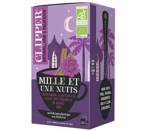 Infusion Cannelle Clou de Girofle, Rose " Mille et une Nuits" Bio & Equitable - CLIPPER