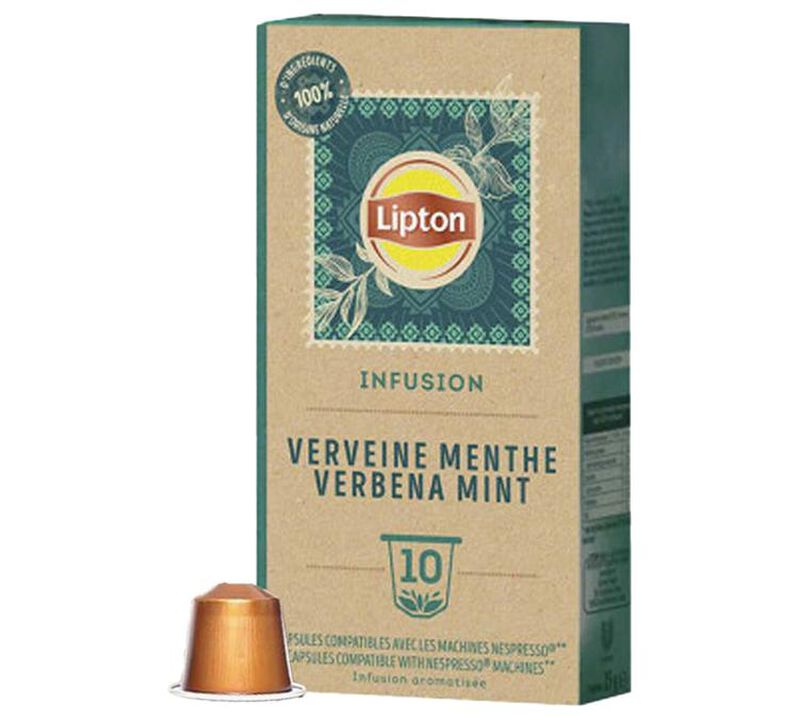 10 Nespresso* Original Compatible Capsules Verbena Mint Herbal Tea &ndash; LIPTON image number 1