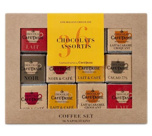 Assortiment Chocolats Coffee Set 5 Saveurs - 36 napolitains - CAF&Eacute; TASSE