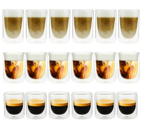 18 Verres double paroi Mila 10 cl, 25 cl, 35 cl - Pylano