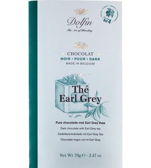 Dolfin Dark Chocolate Bar with Earl Grey Tea - 70g
