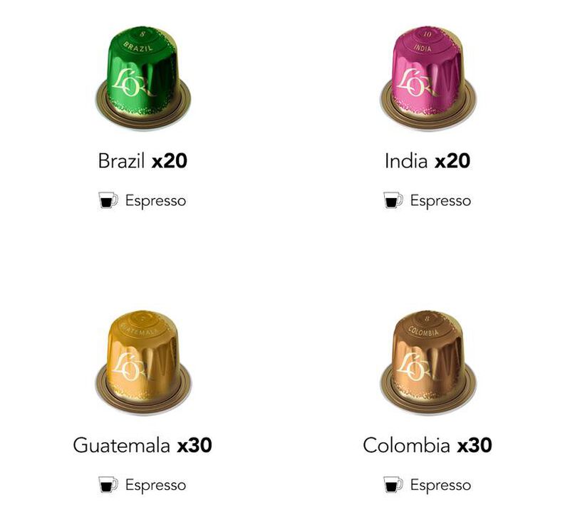 100 Nespresso* compatible capsules Original Assortment 4 varieties L'Or Espresso image number 1