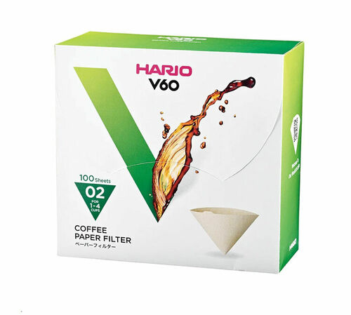 Hario V60 Coffee Filter Papers Size 02 Brown x 100