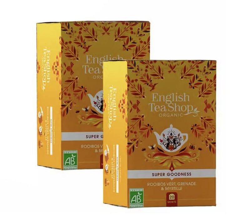 Pack Rooibos Vert Grenade Myrtille Bio - 2 x 20 sachets - ENGLISH TEA SHOP image number 0