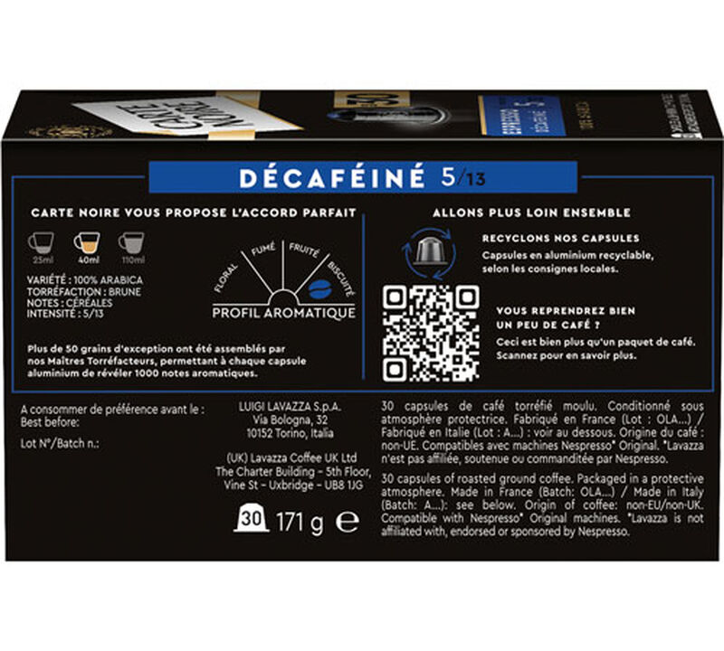 90 capsules compatibles Nespresso* Original Espresso D&eacute;caf&eacute;in&eacute; - CARTE NOIRE image number 2