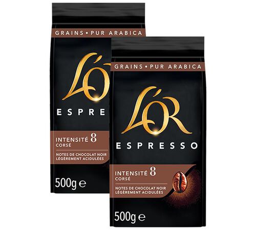 2 x 500 g - Caf&eacute; en grain - Espresso - L'OR