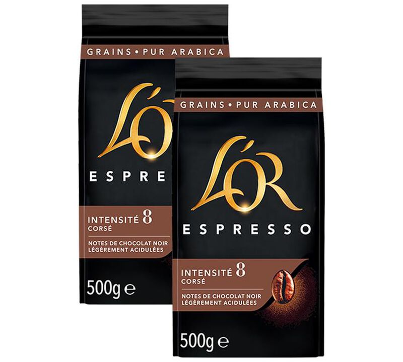 2 x 500 g - Caf&eacute; en grain - Espresso - L'OR image number 0