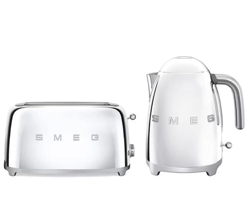 Set Petit-D&eacute;jeuner Grille-Pain TSF02SSEU et Bouilloire KLF03SSEU Chrom&eacute; - SMEG