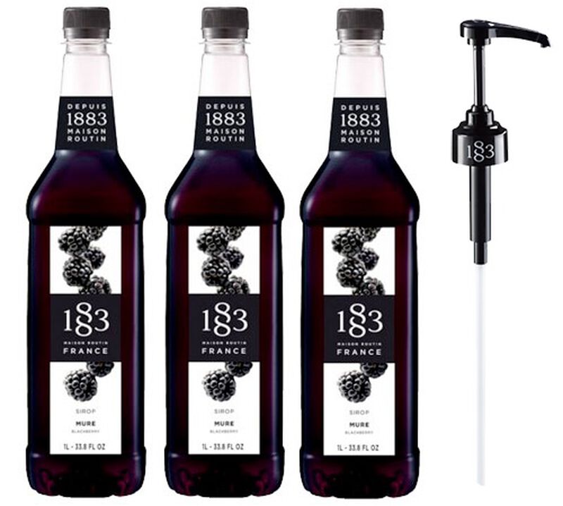 Sirop M&ucirc;re - Bouteille plastique - 3 x 1L + Pompe doseuse 1883 ROUTIN image number 0