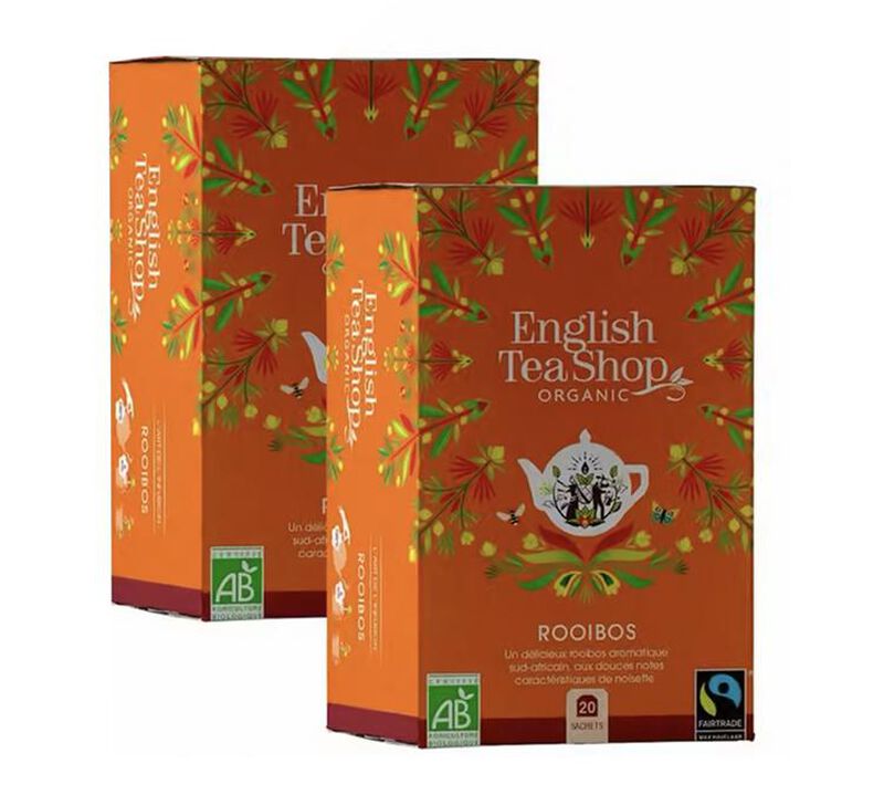 Pack Rooibos Bio & Equitable - 2 x 20 sachets - FAIRTRADE - ENGLISH TEA SHOP image number 0