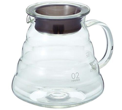 Hario - Caraffa in vetro da 2-5 tazze con supporto per V60
