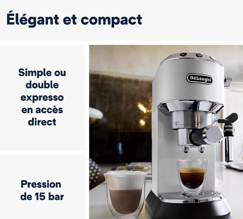 Machine expresso DELONGHI Dedica EC695.W Blanche Dedica Style image number 5