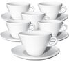 Ancap Set of 6 Porcelain Favorita Latte Art Cappuccino Cups and Saucers - 26cl image number 0