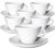 Ancap Set of 6 Porcelain Favorita Latte Art Cappuccino Cups and Saucers - 26cl image