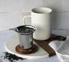 OGO Living White stoneware large tea infusing mug with wooden lid - 475ml image number 3