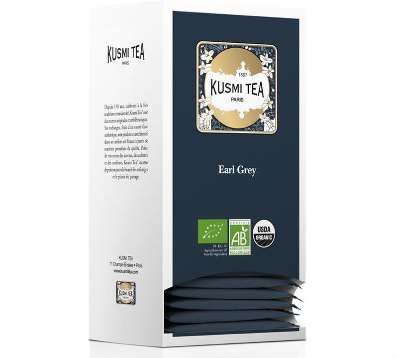 T&egrave; Earl Grey biologico - Confezione da 25 bustine di t&egrave; confezionate - T&egrave; Kusmi image number 0