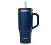 Gourde isotherme avec paille Travel cup bleu nuit - 90 cl - QWETCH image number 0