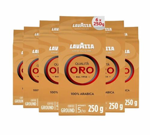 Lavazza Qualita Oro Ground Coffee 6 Packs of 250g