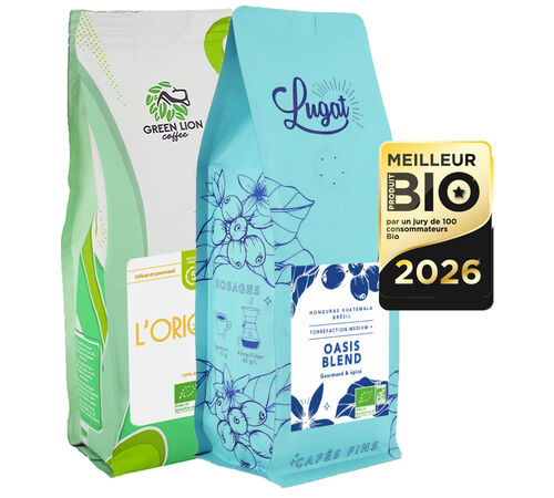 2 x 250 g - Caf&eacute; en grain - M&eacute;daill&eacute; Meilleur Produit Bio 2026 - MAXICOFFEE