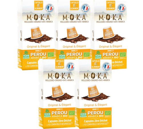 50 Nespresso* Original Compatible Capsules Peru Organic &ndash; MOKA