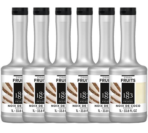 Lot de 6 pur&eacute;es de fruit Cr&eacute;ation Fruits 1883 - Noix de Coco - 6 x 1 L