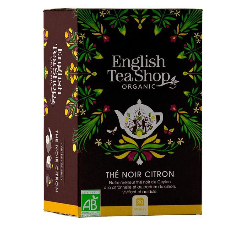English Tea Shop organic Lemon Black Tea - 20 sachets image number 0
