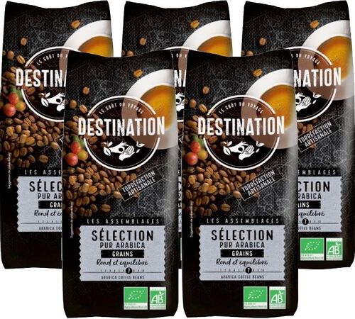 Caf&eacute; en grains bio 100% Arabica S&eacute;lection - 5kg - Destination