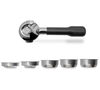 LELIT 57mm double spout brass portafilter + 3 filter baskets (1 cup, 2 cups & ESE) image number 0