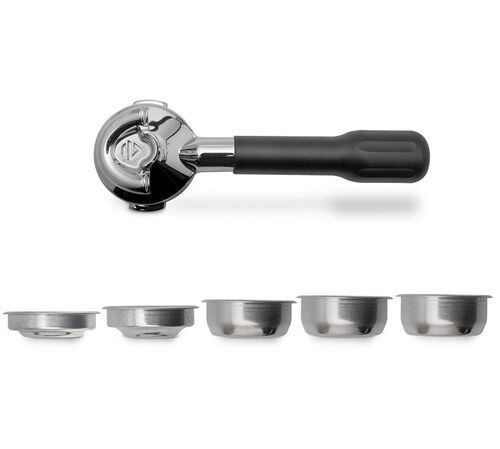 LELIT 57mm double spout brass portafilter + 3 filter baskets (1 cup, 2 cups & ESE)