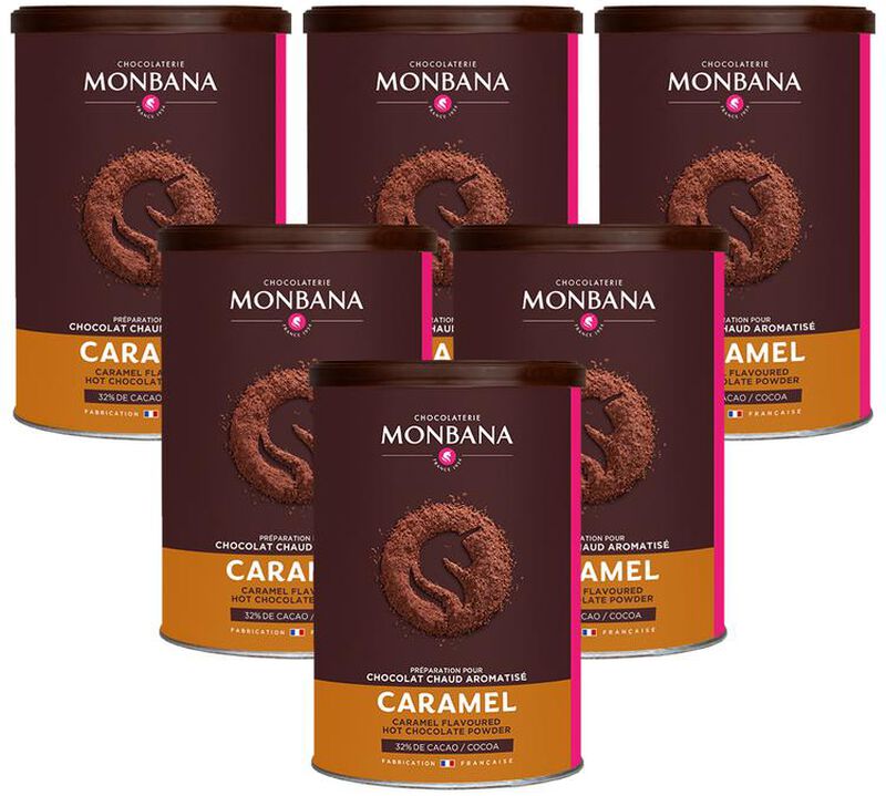 Monbana Hot Chocolate Powder Caramel Flavoured - 6x250g image number 0