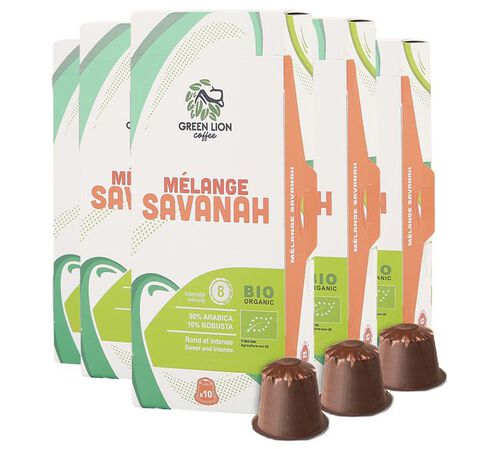 50 capsule compatibili Nespresso* Original Le M&eacute;lange Savanah Bio &ndash; Green Lion Coffee