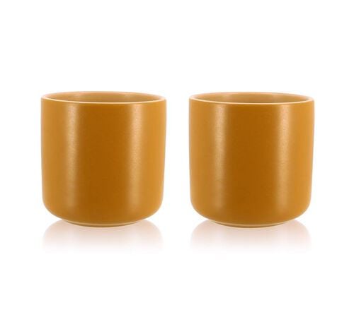 Mugs OUTO en gr&egrave;s jaune 27cl x2 - OGO Living