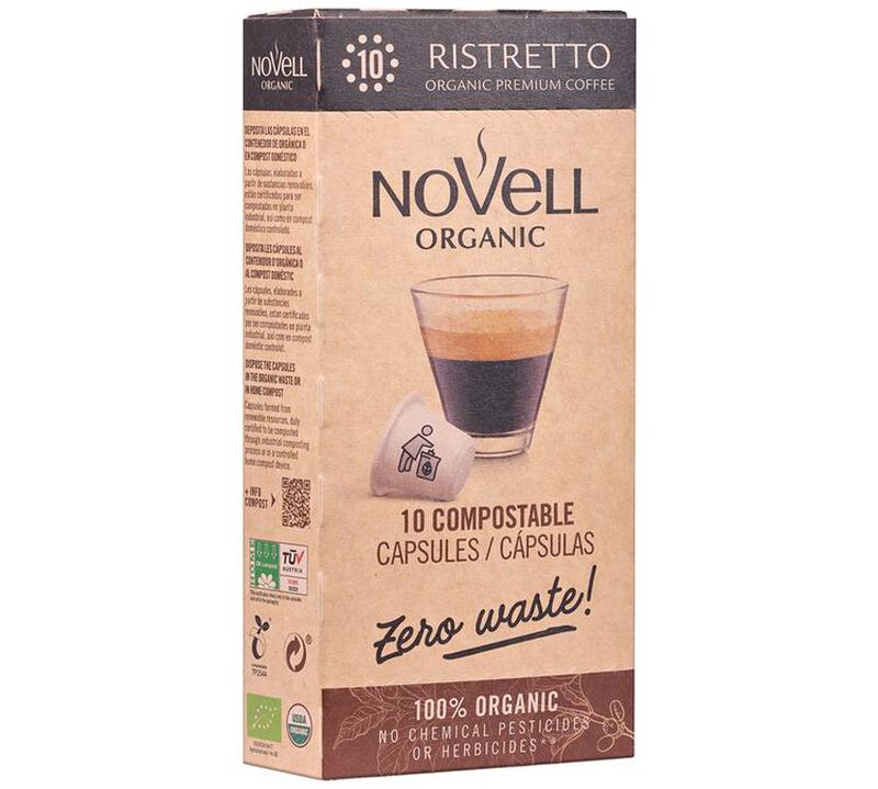 Novell Organic Coffee Pods Ristretto Compostable Capsules x 50 image number 2